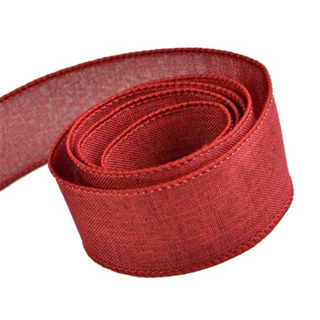 TOYS4.0 2.5 in. 50 Yards Grace Linen Ribbon, Burgundy TO2635843